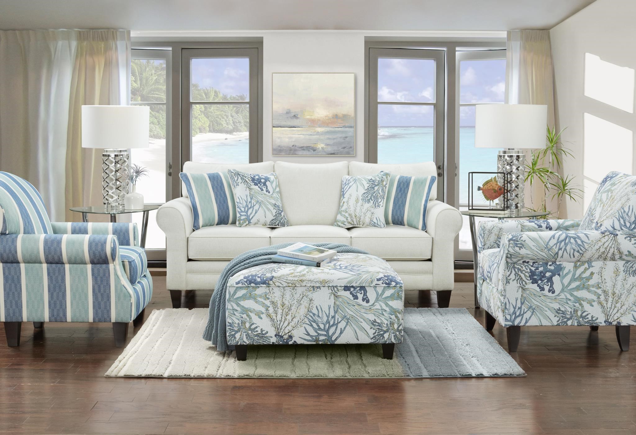 Coastal armchair and 2025 ottoman